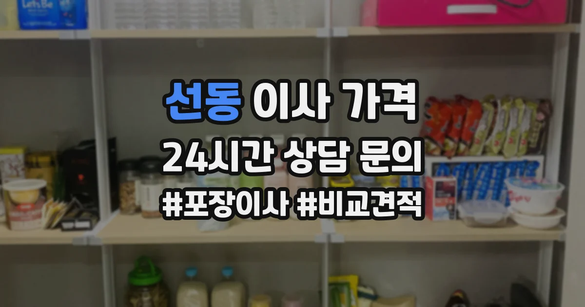 선동 이사 가격