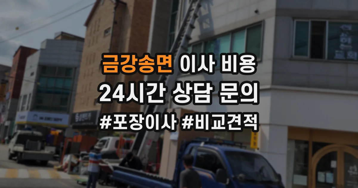 금강송면 이사 비용