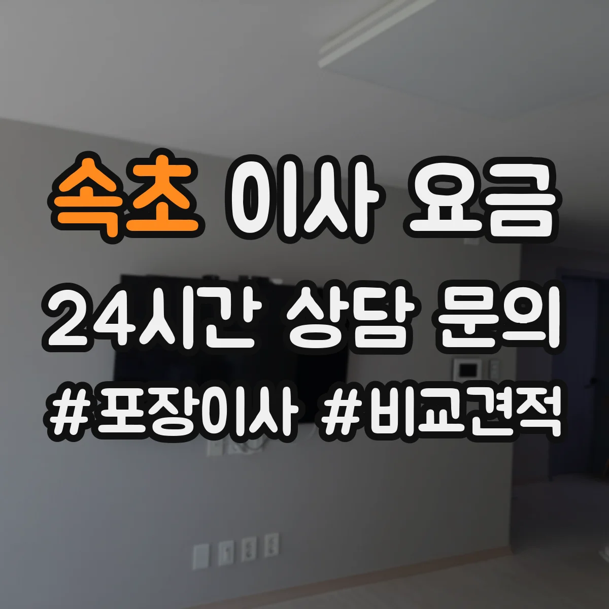 속초 이사 요금