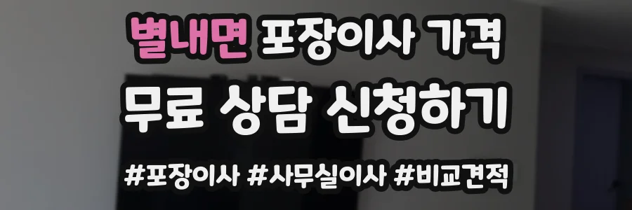 별내면 포장이사 가격