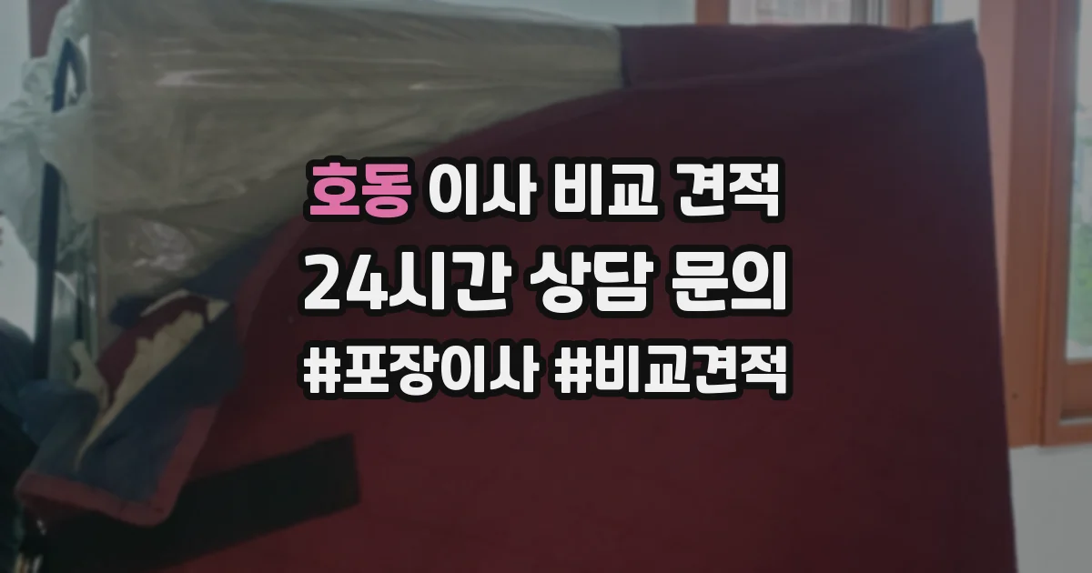 호동 이사 비교 견적