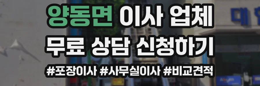 양동면 이사 업체