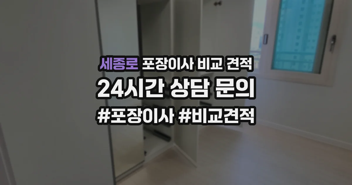 세종로 포장이사 비교 견적