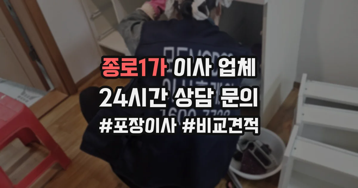 종로1가 이사 업체
