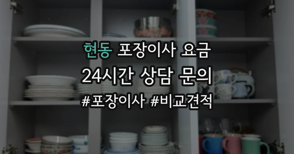 현동 포장이사 요금