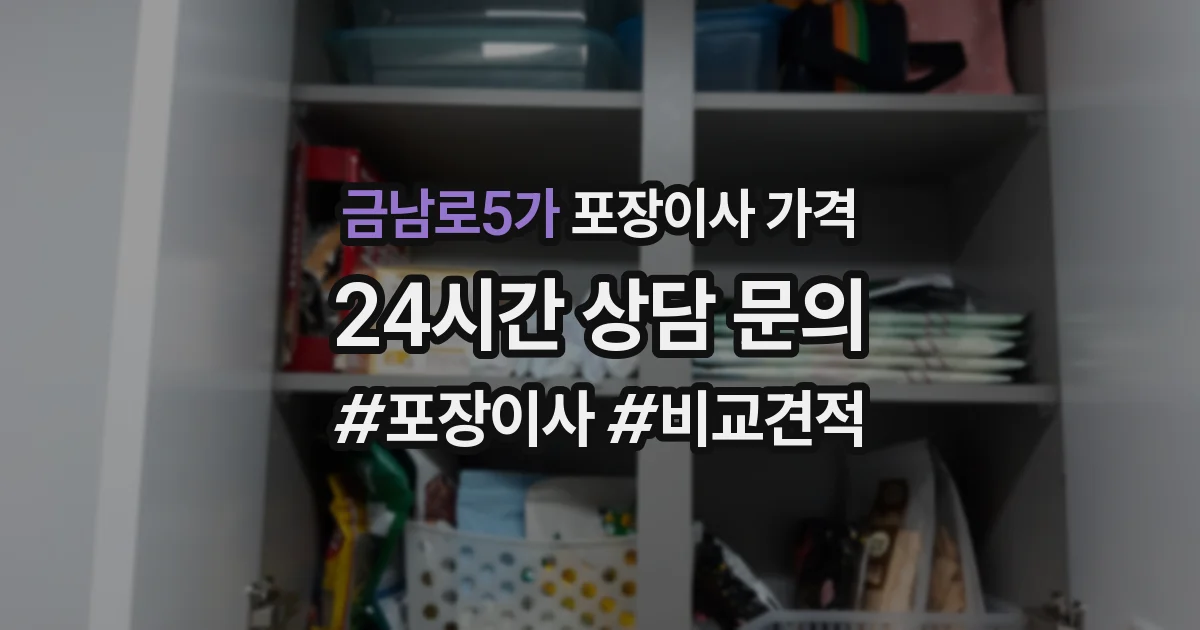 금남로5가 포장이사 가격