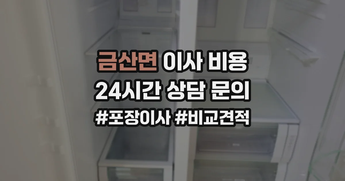 금산면 이사 비용