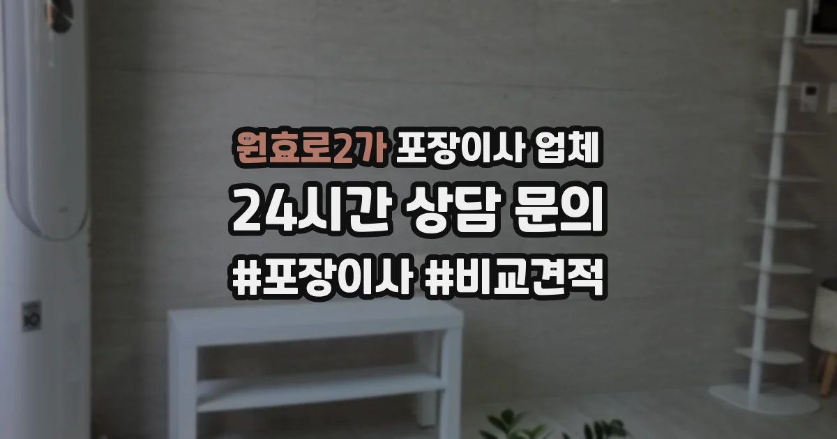 원효로2가 포장이사 업체
