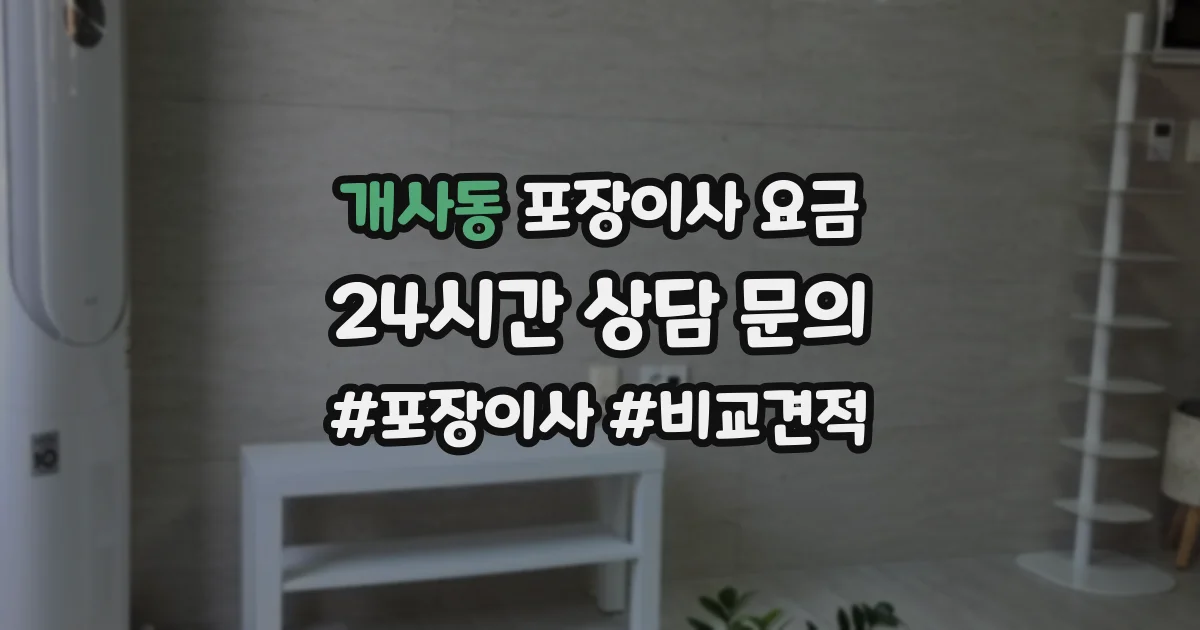 개사동 포장이사 요금