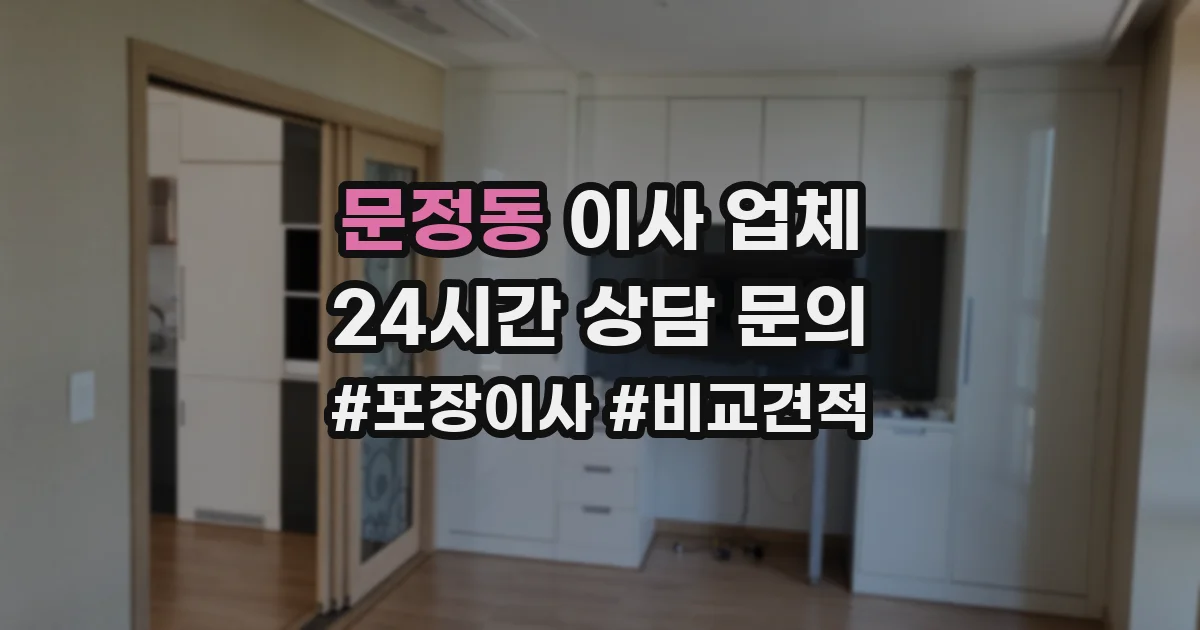 문정동 이사 업체