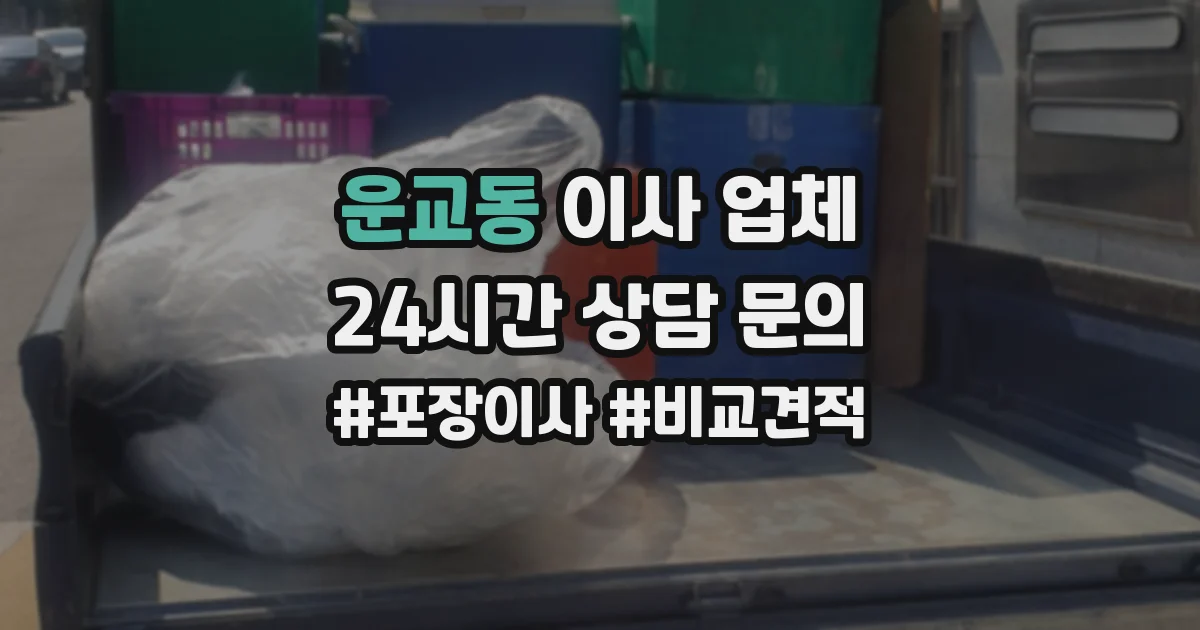 운교동 이사 업체