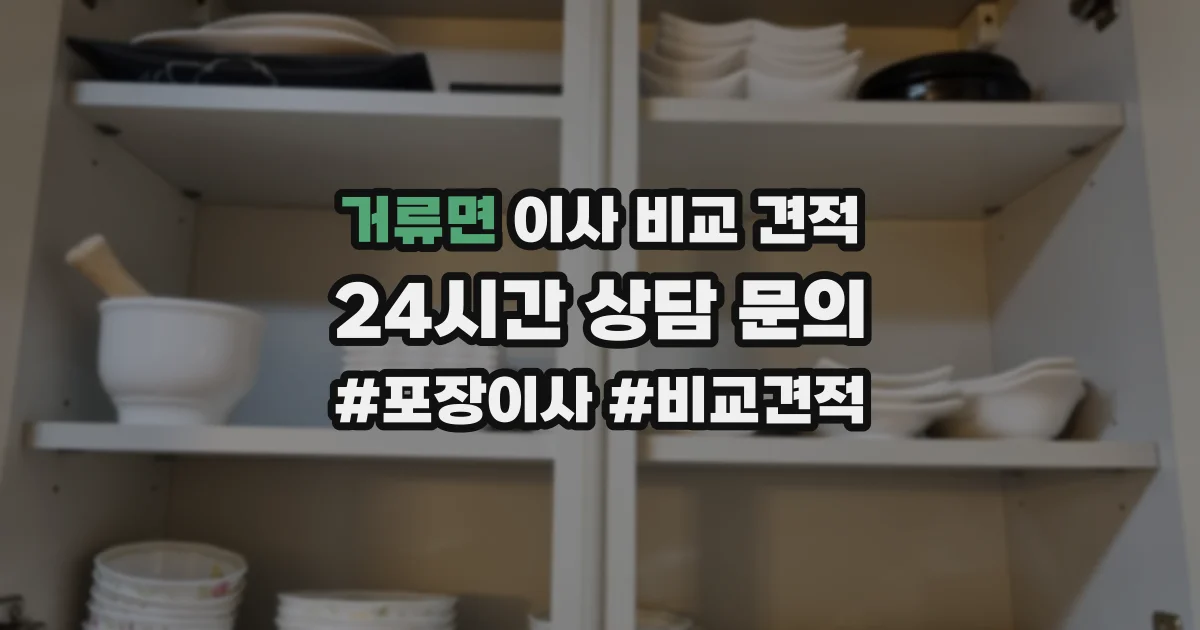 거류면 이사 비교 견적