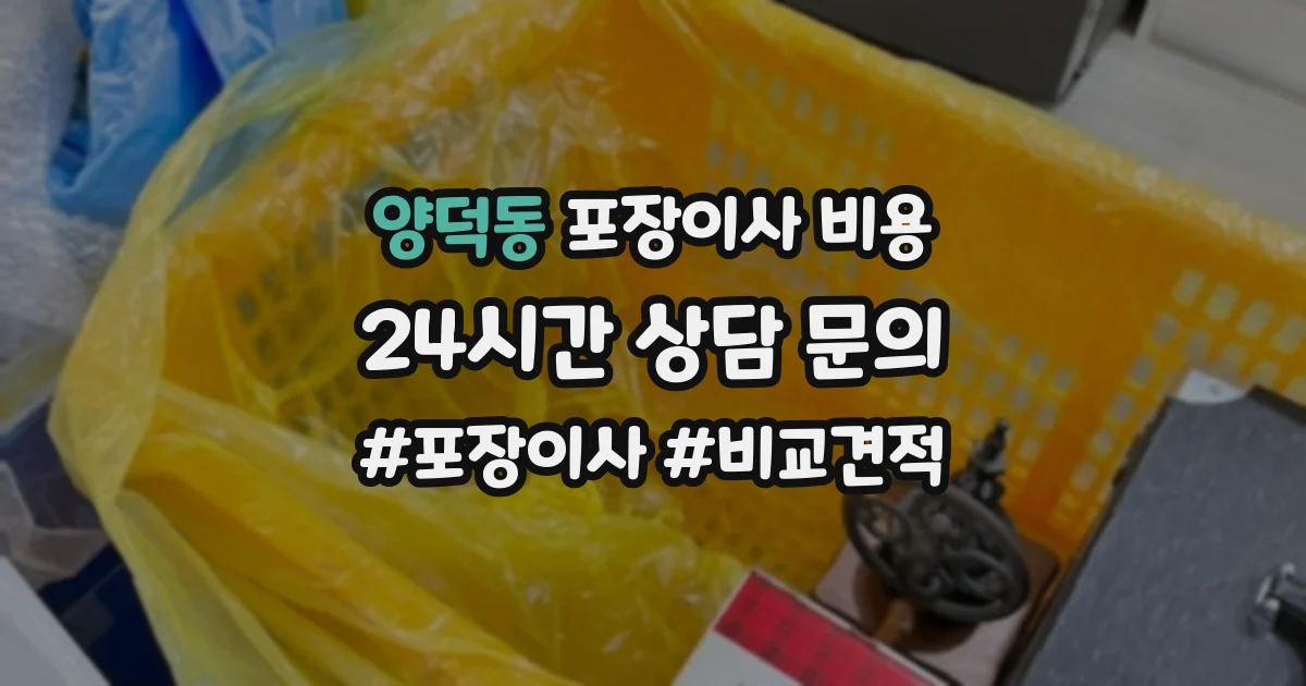 양덕동 포장이사 비용