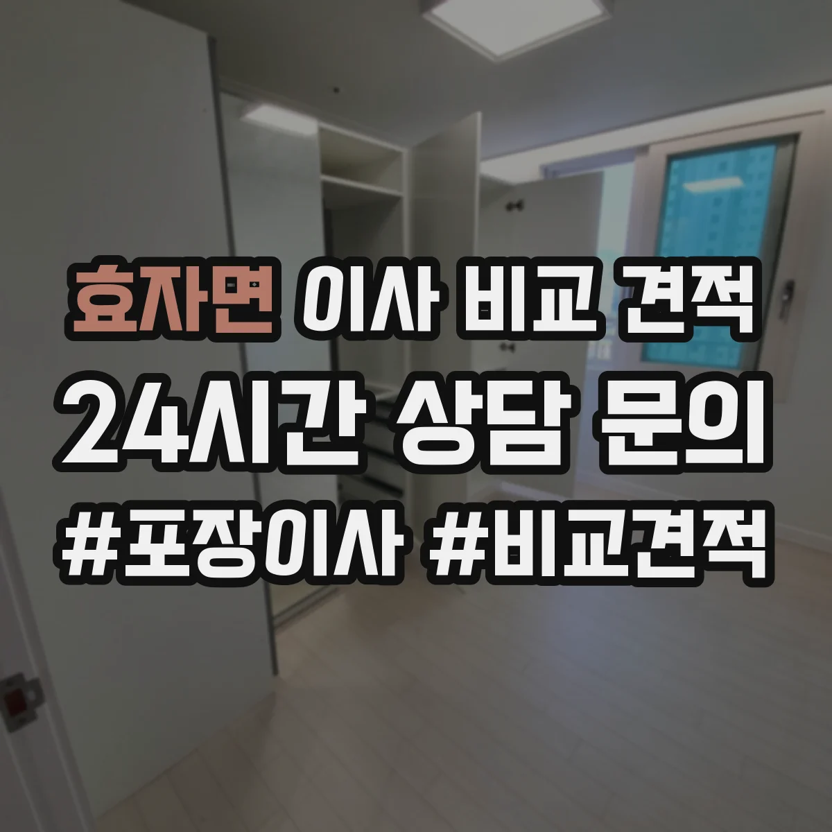 효자면 이사 비교 견적