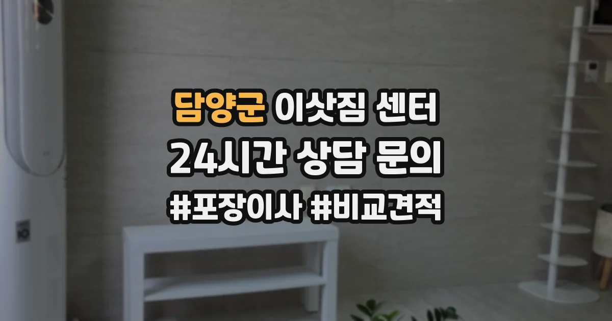 담양군 이삿짐 센터