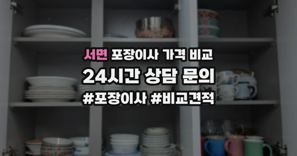 서면 포장이사 가격 비교
