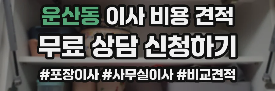 운산동 이사 비용 견적