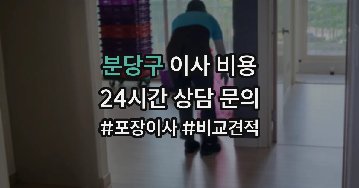 분당구 이사 비용