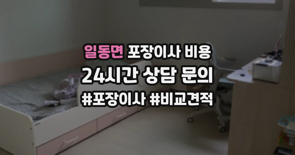 일동면 포장이사 비용