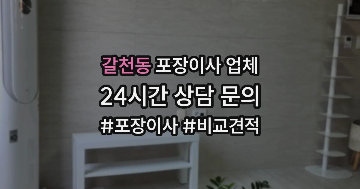 갈천동 포장이사 업체
