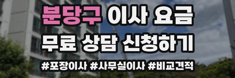 분당구 이사 요금