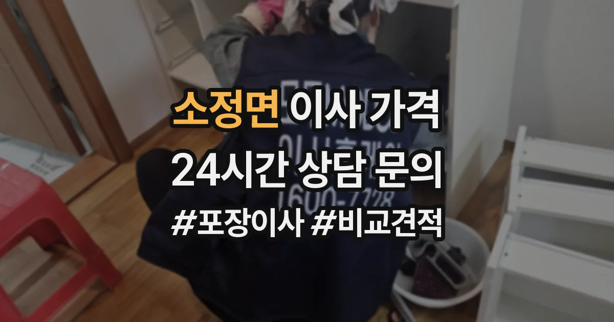 소정면 이사 가격