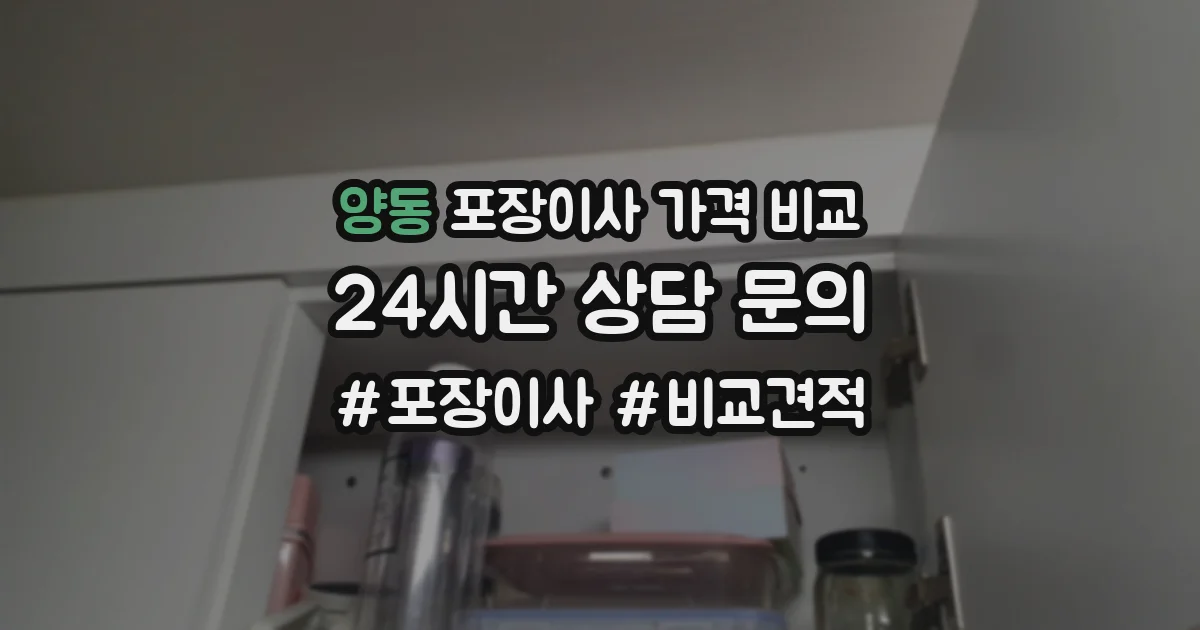 양동 포장이사 가격 비교