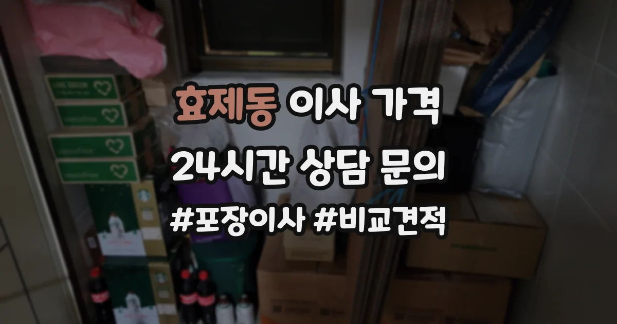 효제동 이사 가격