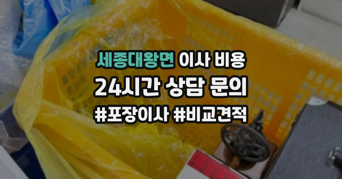 세종대왕면 이사 비용