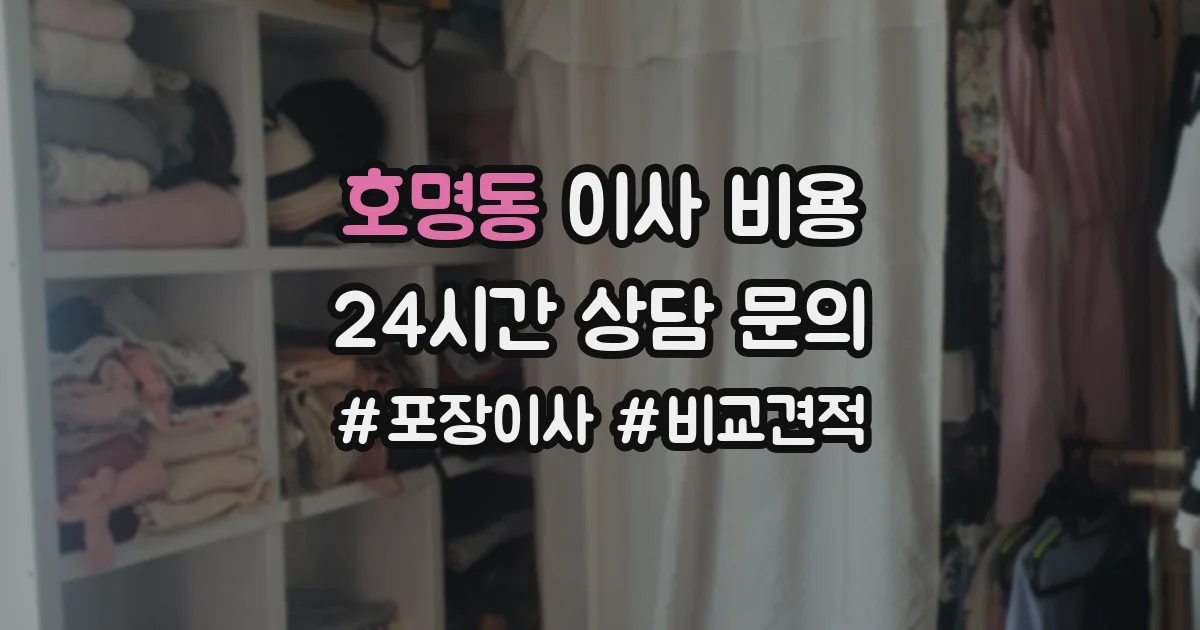 호명동 이사 비용