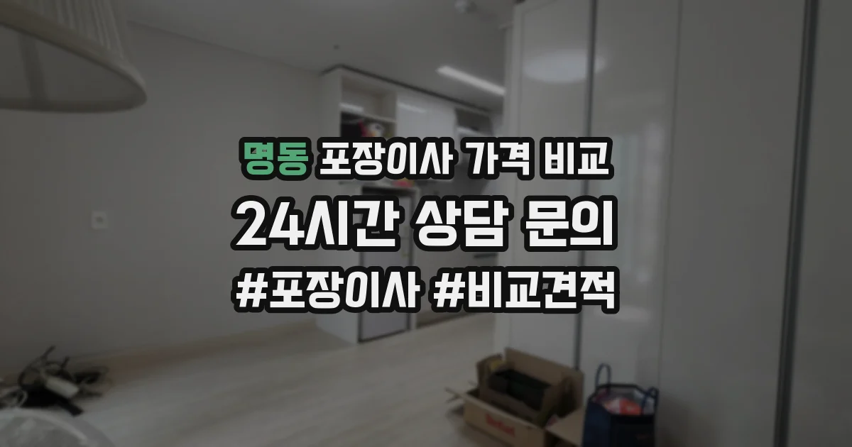 명동 포장이사 가격 비교