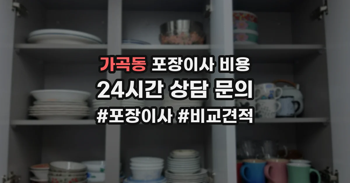 가곡동 포장이사 비용