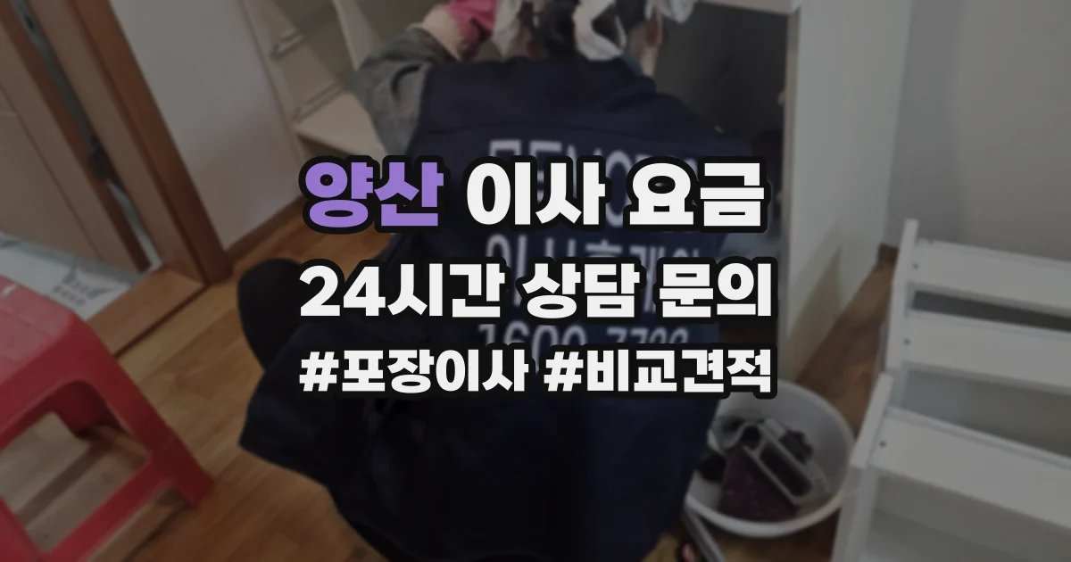 양산 이사 요금
