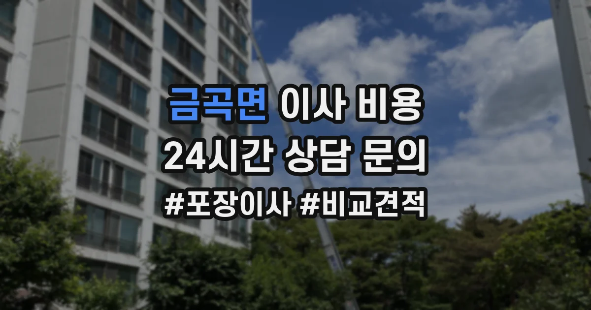 금곡면 이사 비용