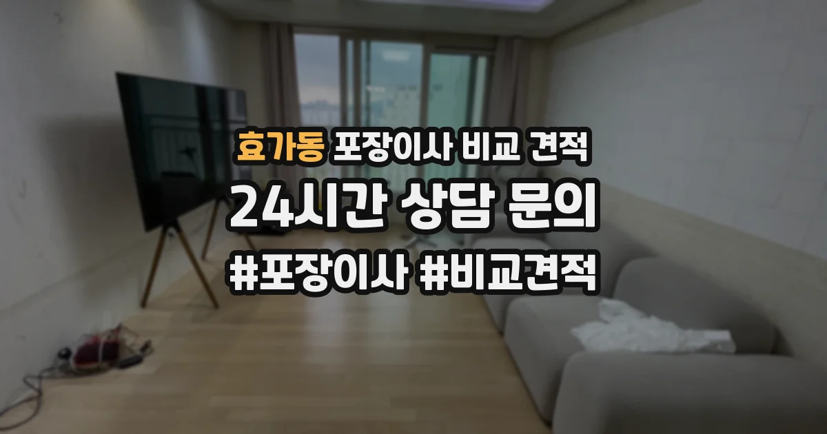 효가동 포장이사 비교 견적
