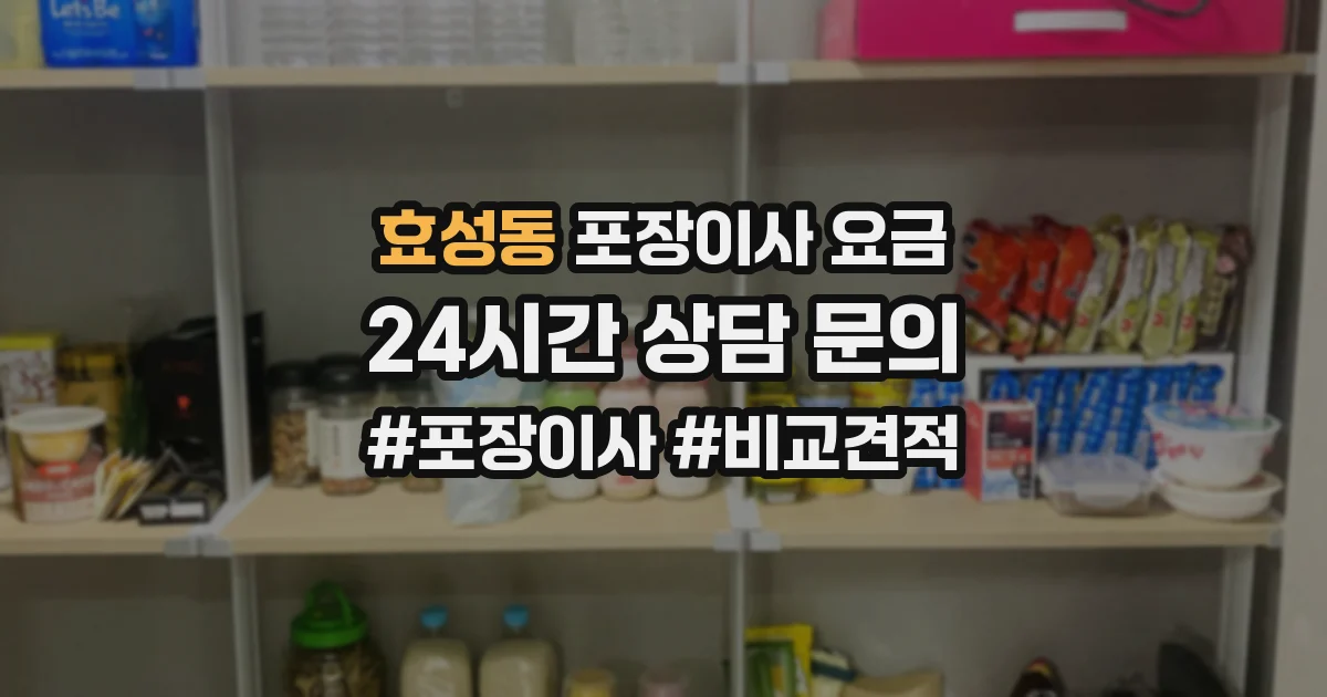 효성동 포장이사 요금
