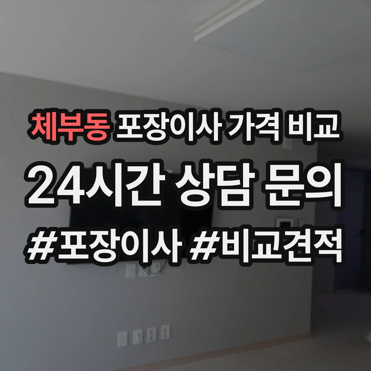 체부동 포장이사 가격 비교