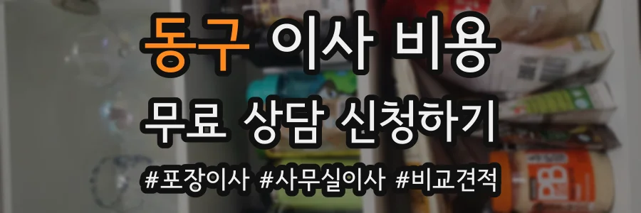 동구 이사 비용