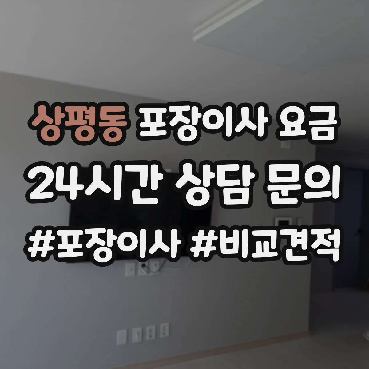 상평동 포장이사 요금 대형가전 운반 시 발생하는 추가비