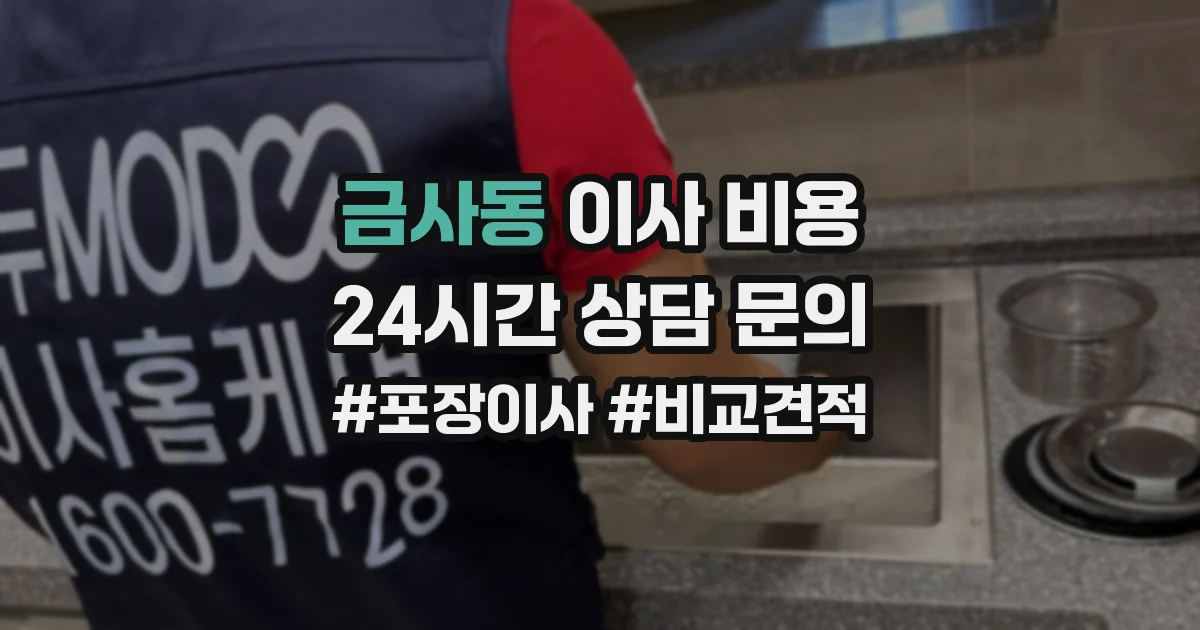 금사동 이사 비용