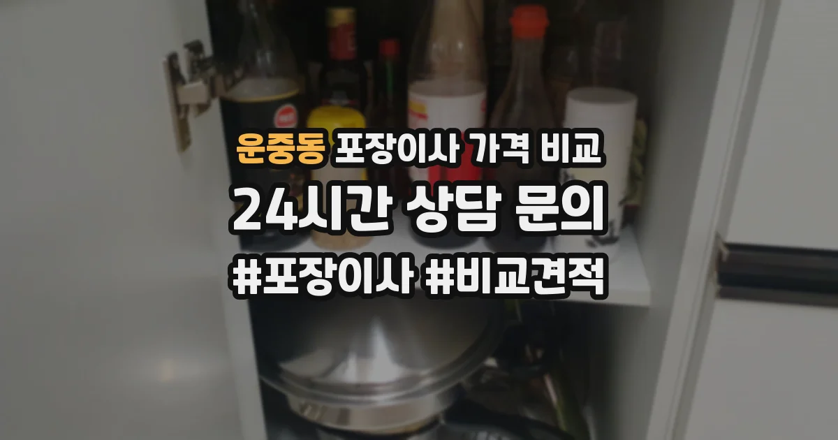 운중동 포장이사 가격 비교