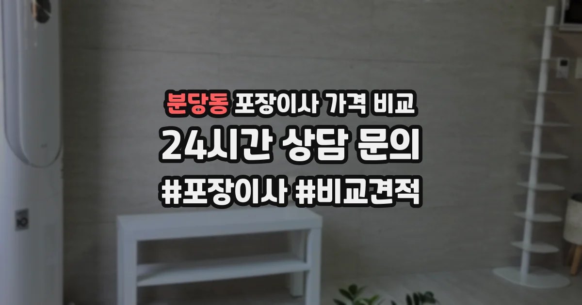 분당동 포장이사 가격 비교