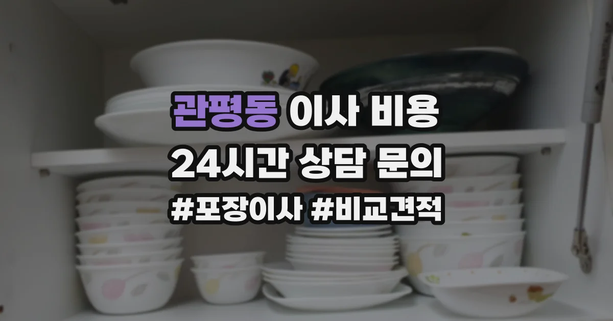 관평동 이사 비용