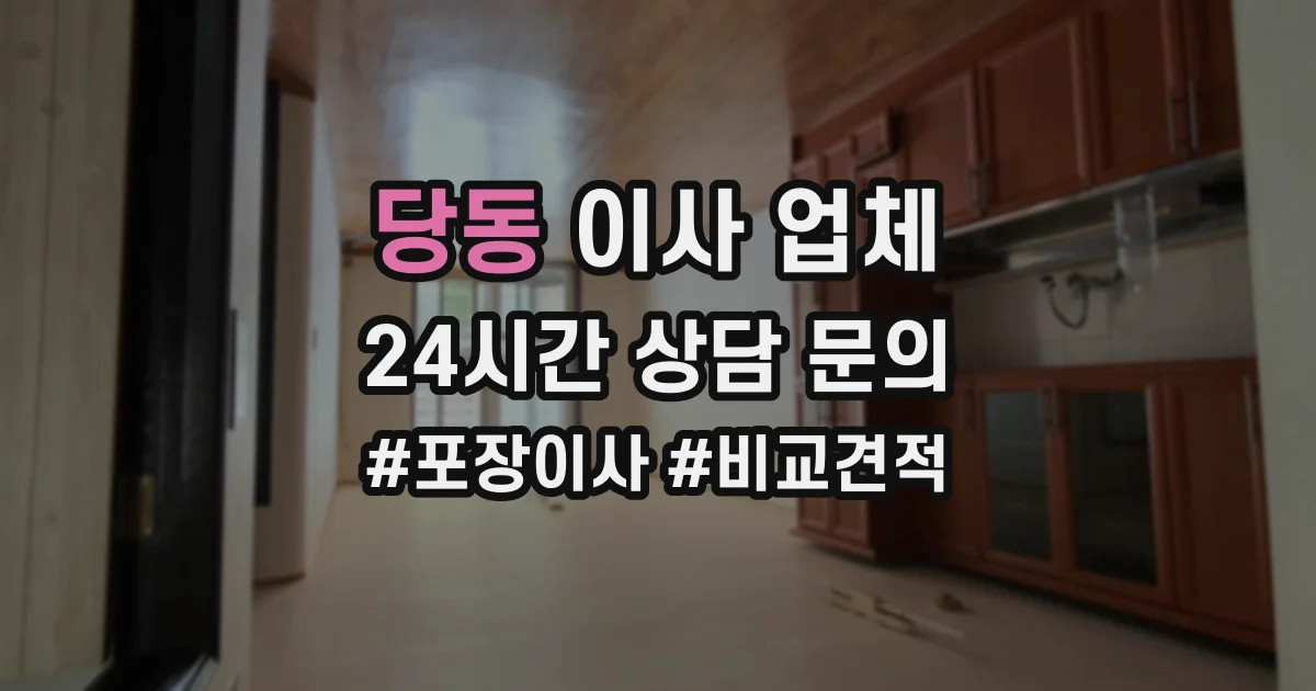 당동 이사 업체