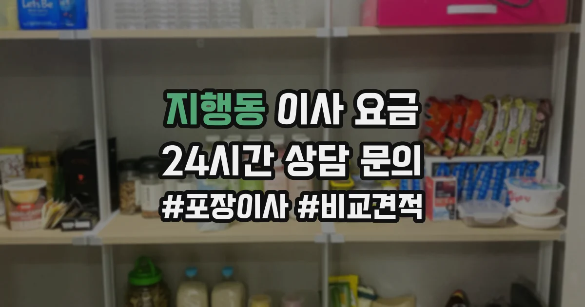 지행동 이사 요금