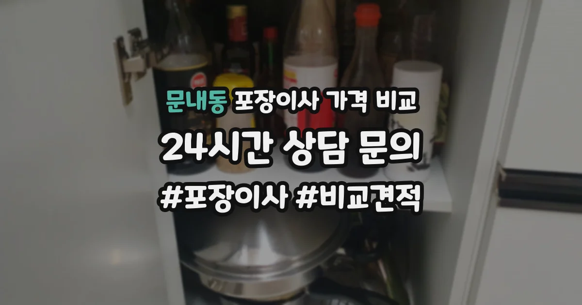 문내동 포장이사 가격 비교