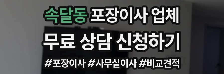 속달동 포장이사 업체