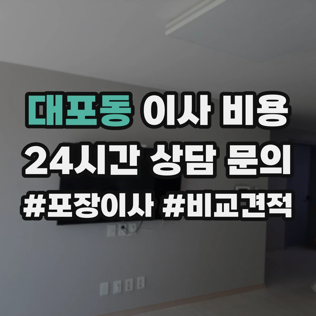 대포동 이사 비용
