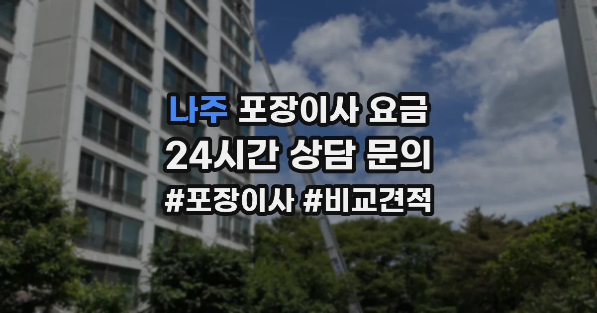 나주 포장이사 요금