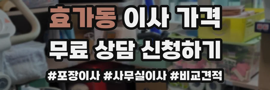 효가동 이사 가격